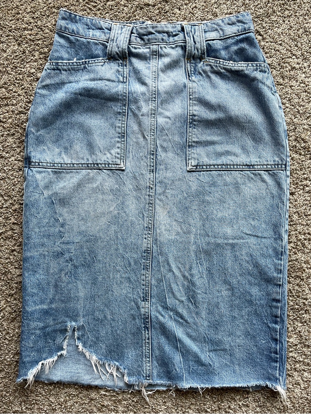 Free People denim midi skirt